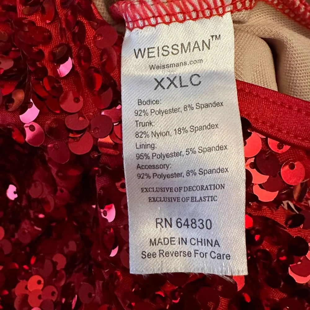 Weissman Red Sequin Fringe Dance Costume